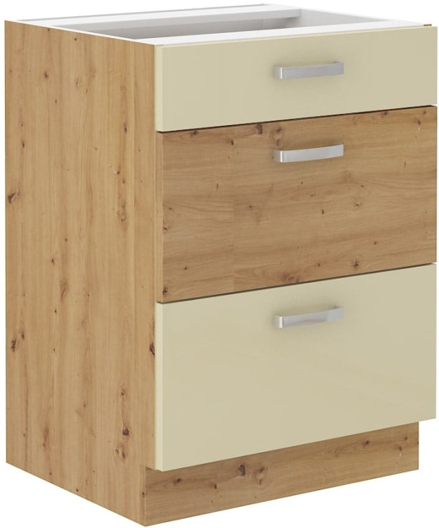 Szafka kuchenna w kolorze krem/dąb artisan kolekcja ARTISAN HG 60 D 3S