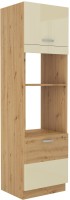 Wysoka szafka do kuchni pod piekarnik HG 60 DPM-210 2F Krem /Dąb Artisan