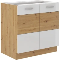 Szafka kuchenna dolna w kolorze biały/dąb artisan kolekcja ARTISAN HG 80 D 2F BB