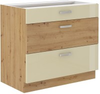 Szafka kuchenna dolna w kolorze krem/dąb artisan kolekcja ARTISAN HG 80 D 3S
