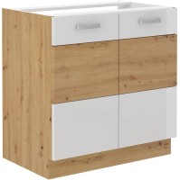 Szafka kuchenna pod zlew w kolorze biały/dąb artisan kolekcja ARTISAN 80 ZL 2F