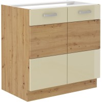 Szafka kuchenna pod piekarnik w kolorze krem/dąb artisan kolekcja ARTISAN 80 ZL 2F