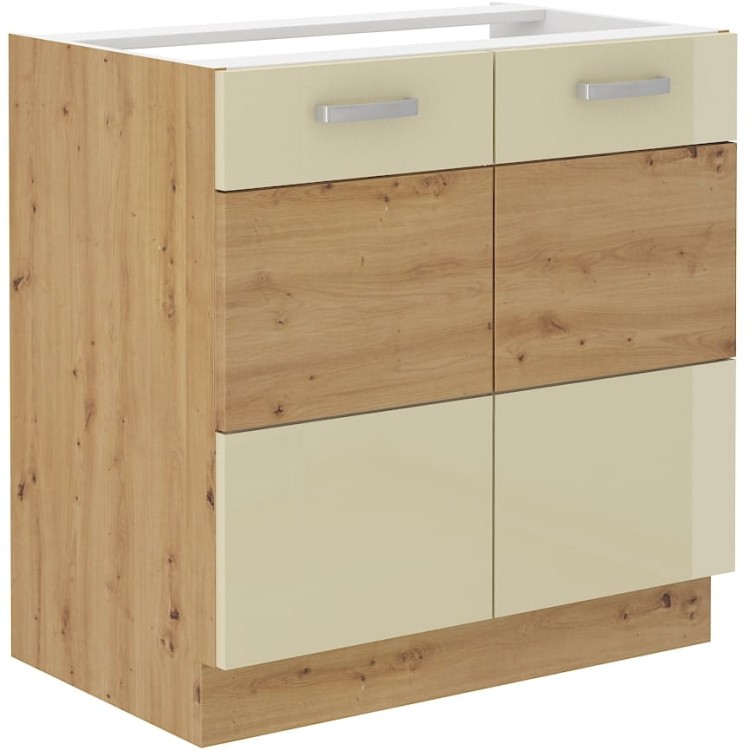 Szafka kuchenna pod piekarnik w kolorze krem/dąb artisan kolekcja ARTISAN 80 ZL 2F