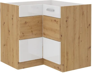 Szafka kuchenna dolna narożna ARTISAN HG 89x89 DN 1F Biały/Dąb Artisan