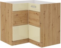 Szafka kuchenna narożna dolna w kolorze krem/dąb artisan kolekcja ARTISAN HG 89X89 DN 1F