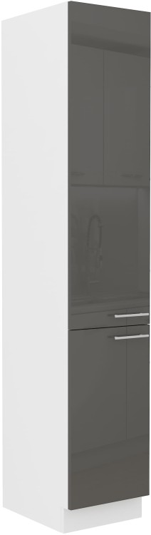 Wysoka szafka 40 DK-210 2F kuchenna słupek LARA Grafit/Biały