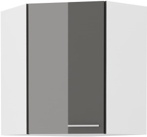 Szafka kuchenna wisząca górna narożna LARA 58x58 GN-72 1F Grafit/Biały