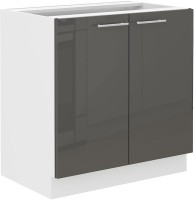 Szafka kuchenna dolna LARA 80 D 2F BB Grafit/Biały