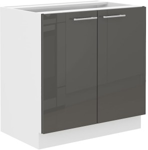 Szafka kuchenna dolna LARA 80 D 2F BB Grafit/Biały