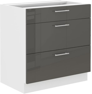 Szafka kuchenna dolna 3 szufladami LARA 80 D 3S Grafit/Biały