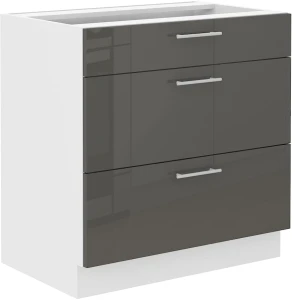 Szafka kuchenna dolna 3 szufladami LARA 80 D 3S Grafit/Biały