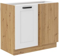 Narożna Szafka kuchenna dostawna LUNA 105 ND 1F Biały/Dąb Artisan