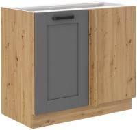 Dostawna narożna Szafka kuchenna LUNA 105 ND 1F Szary/Dąb Artisan