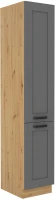 Stojąca szafka wysoka słupek do kuchni z kolekcji LUNA 40 DK-210 2F Szary/Dąb Artisan