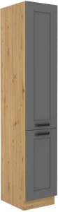 Wysoka szafka kuchenna słupek LUNA 40 DK-210 2F Szary/Dąb Artisan