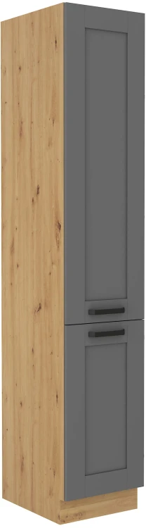 Stojąca szafka wysoka słupek do kuchni z kolekcji LUNA 40 DK-210 2F Szary/Dąb Artisan