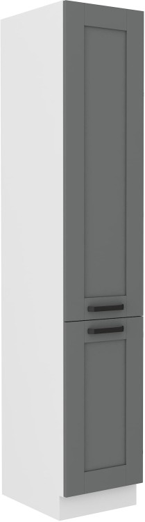 Stojąca szafka wysoka słupek do kuchni z kolekcji LUNA 40 DK-210 2F Szary/Biały