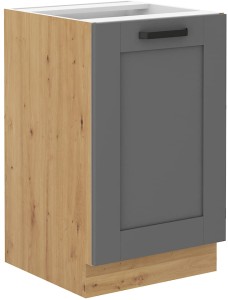 Szafka kuchenna dolna pod zlew LUNA 50 ZL 1F Szary/Dąb Artisan