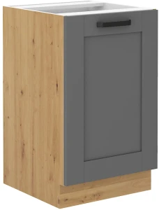 Szafka kuchenna dolna pod zlew LUNA 50 ZL 1F Szary/Dąb Artisan