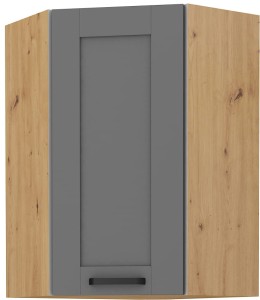 Szafka kuchenna wisząca górna narożna LUNA 58x58 GN-90 1F Szary/Dąb Artisan