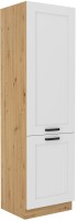 Stojąca szafka wysoka słupek do kuchni z kolekcji LUNA 60 DK-210 2F Biały/Dąb Artisan