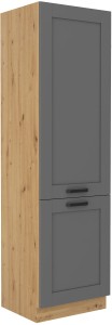 Wysoka szafka kuchenna słupek LUNA 60 DK-210 2F Szary/Dąb Artisan
