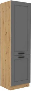 Wysoka szafka kuchenna słupek LUNA 60 DK-210 2F Szary/Dąb Artisan