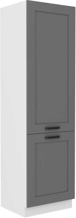 Stojąca szafka wysoka słupek do kuchni z kolekcji LUNA 60 DK-210 2F Szary/Biały