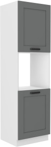 Wysoka szafka słupek na piekarnik LUNA 60 DP-210 2F Szary/Biały