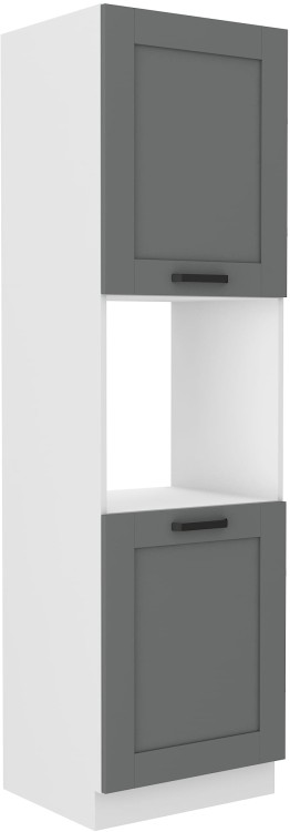 Stojąca szafka wysoka słupek do kuchni z kolekcji LUNA 60 DP-210 2F Szary/Biały