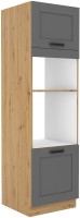 Stojąca szafka wysoka słupek do kuchni z kolekcji LUNA 60 DPM-210 2F Szary/Dąb Artisan