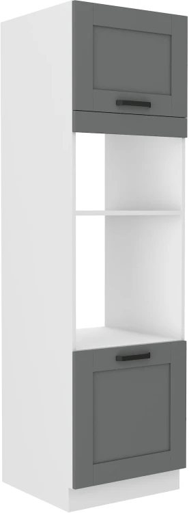 Stojąca szafka wysoka słupek do kuchni z kolekcji LUNA 60 DPM-210 2F Szary/Biały