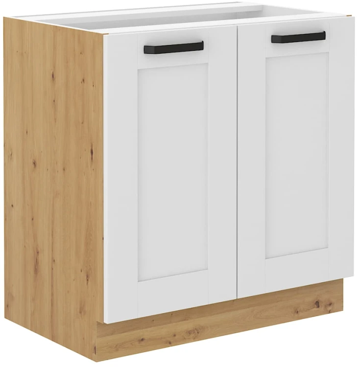 Dolna Szafka LUNA 80 D 2F BB Biały/Dąb Artisan
