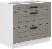 Szafka kuchenna z kolekcji Luna w kolorze biały/szary 80 cm 3 szuflady