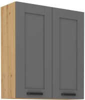 Górna szafka wisząca do kuchni z kolekcji LUNA 80 G-90 2F Szary/Dąb artisan