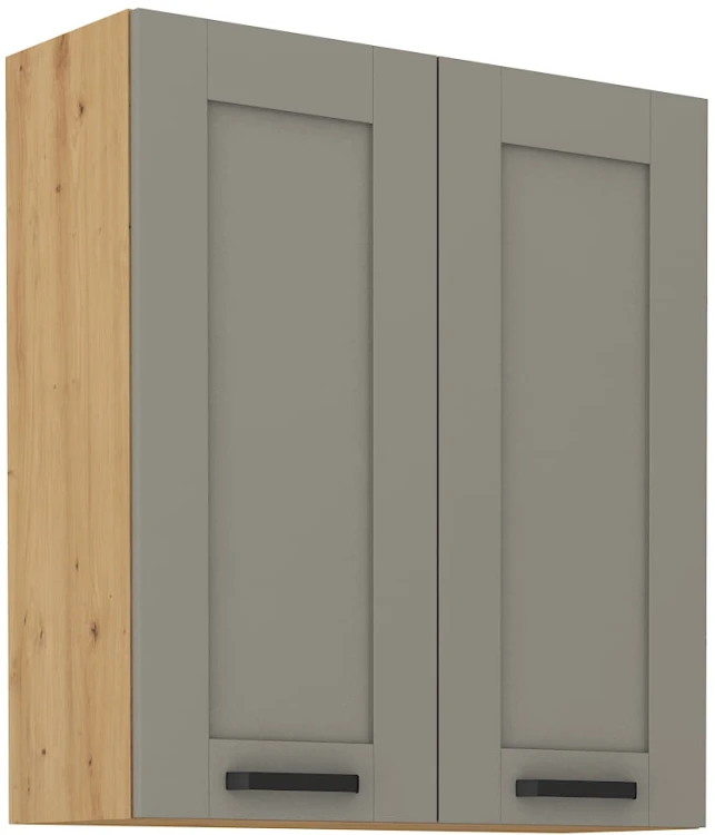 Górna szafka wisząca do kuchni z kolekcji LUNA 80 G-90 2F Gliniasty Szary/Dąb Artisan