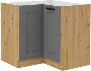 Szafka kuchenna dolna narożna LUNA 89x89 DN 1F Szary/Dąb Artisan