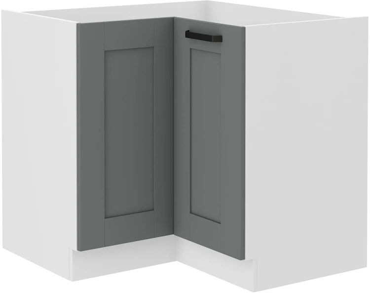 Narożna szafka kuchenna dolna LUNA 89x89 DN 1F Szary/Biały