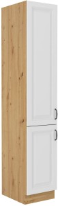 Wysoka szafka kuchenna słupek STILO 40 DK-210 2 F Biały/Dąb Artisan
