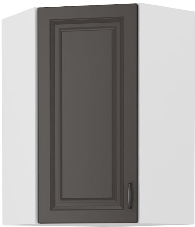 Szafka kuchenna STILO 58x58 GN-90 1F wisząca górna narożna Grafit/Biały