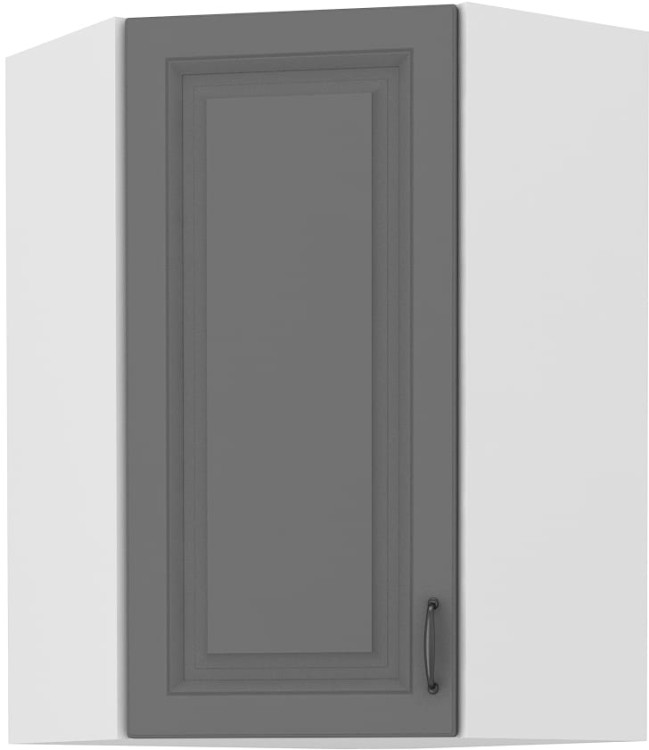 Szafka kuchenna STILO 58x58 GN-90 1F wisząca górna narożna Szary/Biały