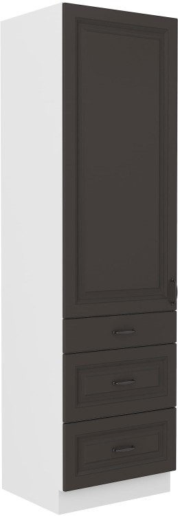 Wysoka szafka kuchenna słupek STILO 60 DKS-210 3S 1F z szufladami grafit/biały