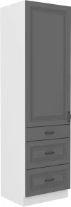 Wysoka szafka kuchenna słupek z szufladami STILO 60 DKS-210 3S 1F Szary/Biały