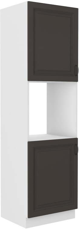 Wysoka kuchenna szafka słupek na piekarnik STILO 60 DP-210 2F grafit/biały