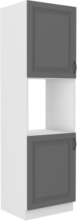 Wysoka kuchenna szafka słupek na piekarnik STILO 60 DP-210 2F szary/biały