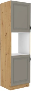 Wysoka szafka słupek na piekarnik STILO 60 DP-210 2F Gliniasty Szary/Dąb Artisan