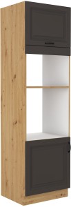 Wysoka szafka słupek na piekarnik i mikrofale STILO 60 DPM-210 2F Grafit/Artisan