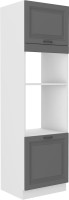 Wysoka szafka słupek  STILO 60 DPM-210 2F Szary/Biały na piekarnik i mikrofale