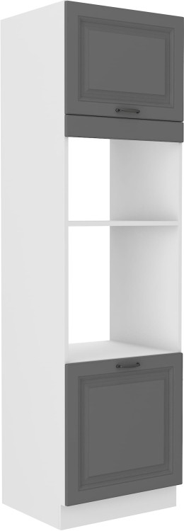 Wysoka szafka słupek  STILO 60 DPM-210 2F Szary/Biały na piekarnik i mikrofale