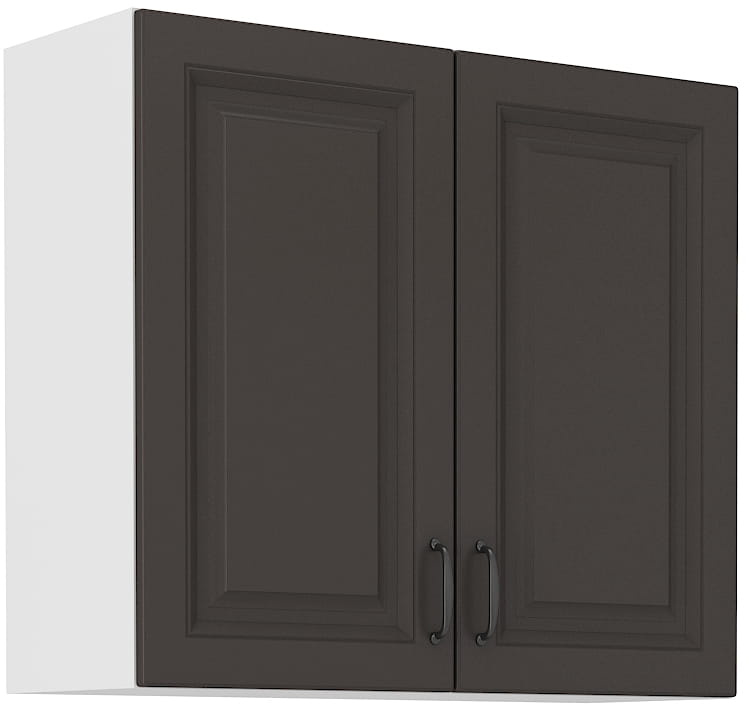 Szafka z półkami wisząca górna STILO 80 G-72 2F Grafit/Biały